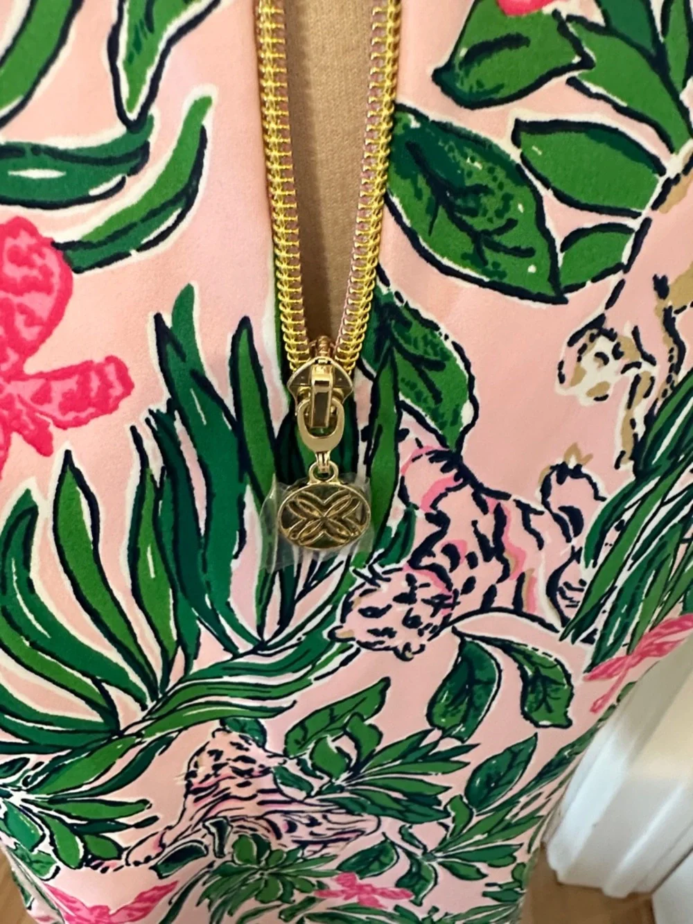 Lilly Pulitzer Pink Tropical Leaf Print Sleeveless Dress - Picture 5 of 6